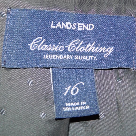 Lands End Womens 16 Gray single button Pinstripe Blazer - Picture 2 of 11